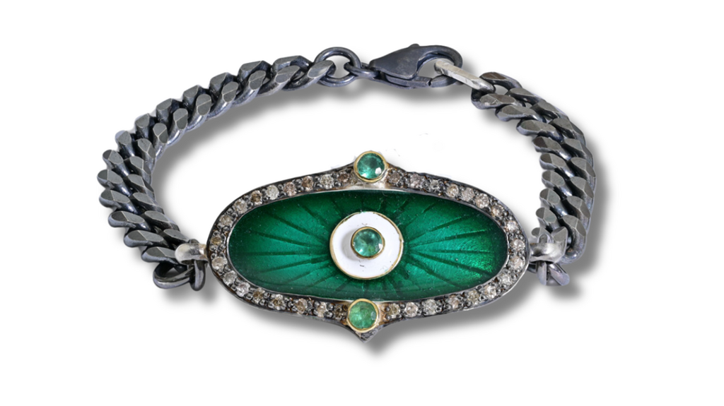 Patricia Arango Jewelry Green Enamel Bracelet