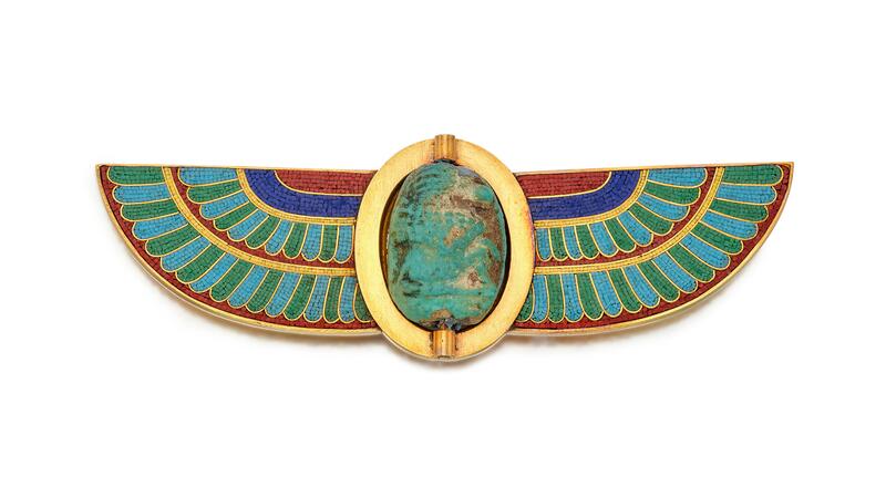 A buyer paid more than $60,000 for this Egyptian Revival brooch from Italian jewelry house Castellani.