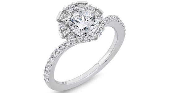 Category: Engagement Rings up to $5,000. Designed by: Angela Hope of Ben Bridge Jeweler in Seattle. Entry information: Diamond engagement ring inspired by a sunrise, made of 14-karat palladium alloyed recycled white gold with 0.42 carats of baguette diamonds ($2,399 for semi-mount)