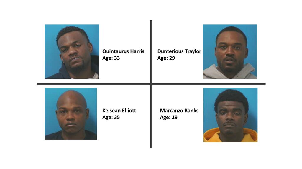 Franklin, Tennessee police arrested these four suspects for allegedly trying to steal jewelry from a JCPenney.