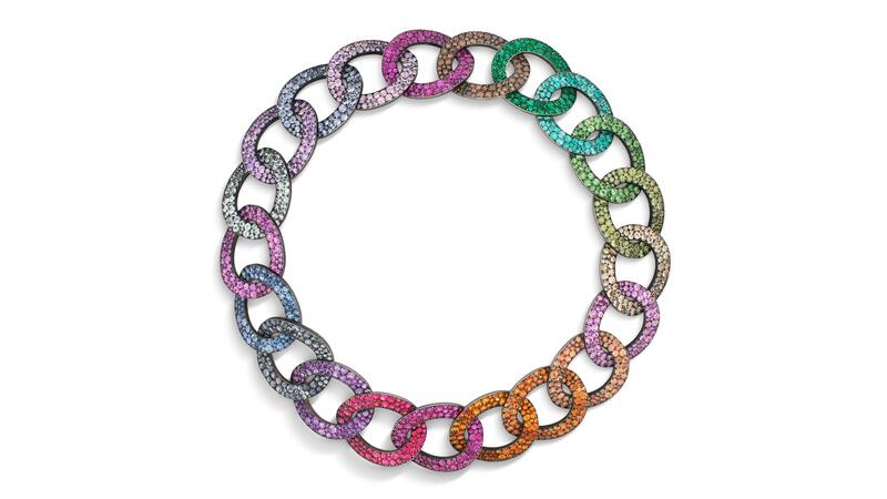 JAR technicolor multi gem chain