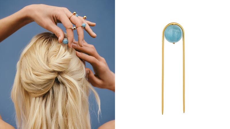 Guzema celestial blue hairpin