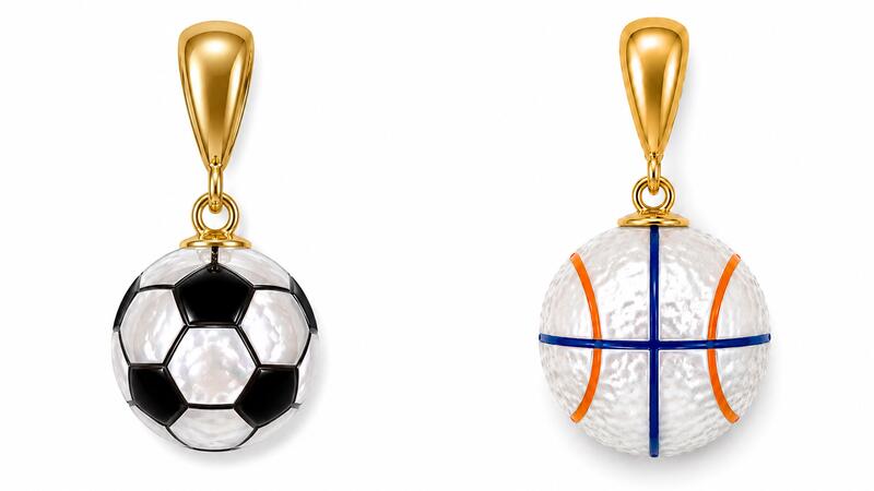 Bijules FIFA Soccer Tee Charm and Knicks Basketball Tee Charm