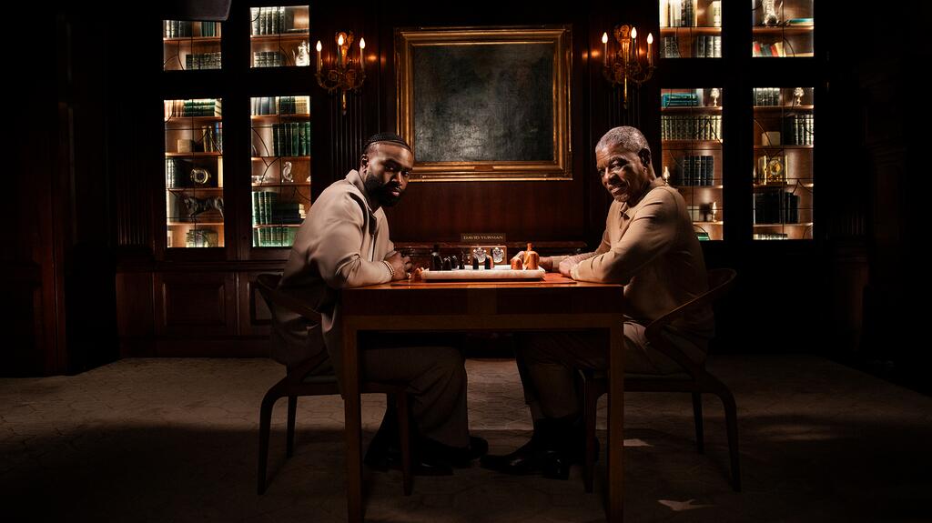 Jaylen Brown and his grandfather, Willie, play chess in the new David Yurman campaign. Jaylen Brown and Willie Brown