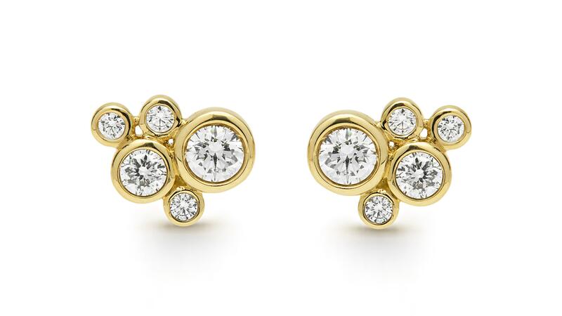 Lagos Fizz Five Diamond Cluster Stud Earrings