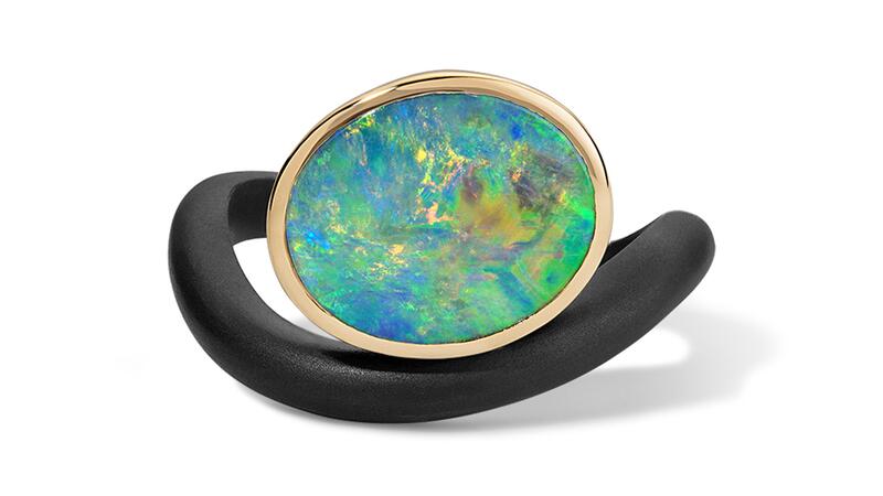 Eden Presley In The Black Stone Wave Ring
