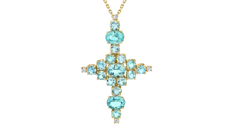 “Dew Pendant” with 8.05 carats of apatite in 18-karat gold with diamonds ($6,800)