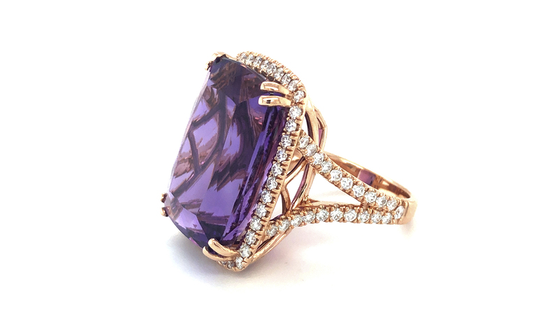 <a href="https://www.lisanik.com" target="_blank">Lisa Nik </a> 18-karat rose gold amethyst ring with diamonds ($3,780)