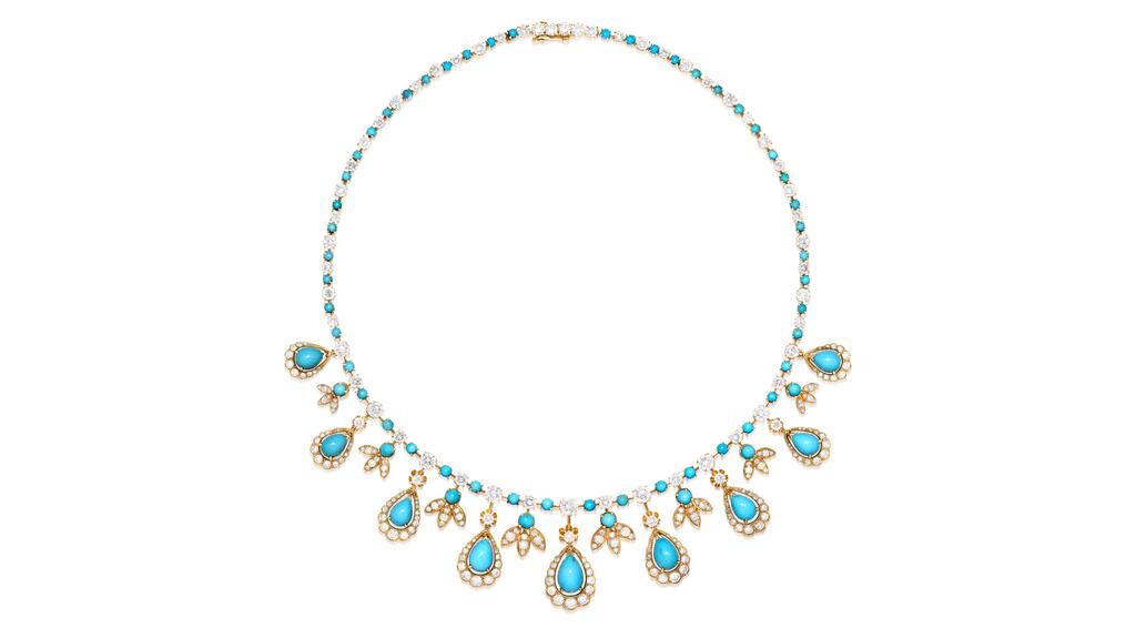Van Cleef & Arpels diamond and turquoise necklace