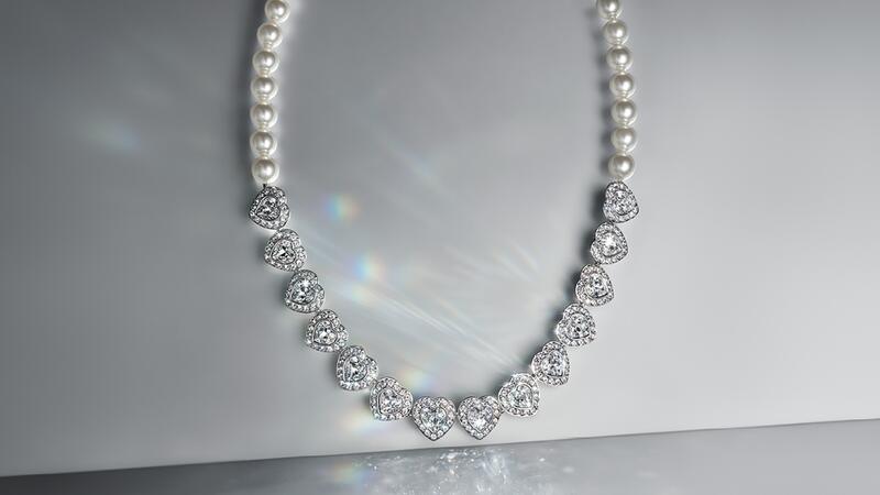 Swarovski Ariana Grande crystal pearl tennis choker necklace