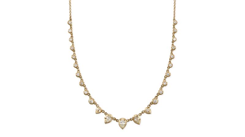 Jacquie Aiche Graduated Teardrop and Round Sophia Diamond Necklace
