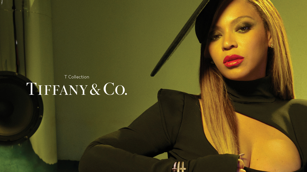 “Lose Yourself in Love” will feature jewelry from several collections, like this ad for the “Tiffany T” collection