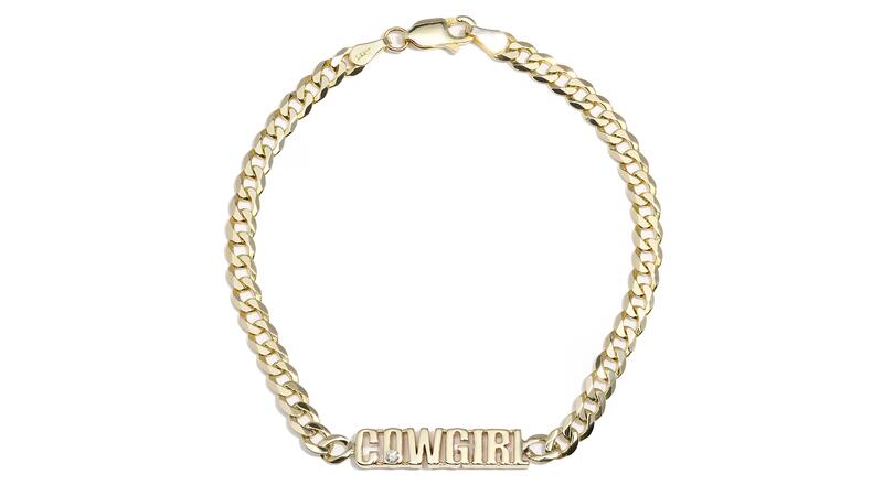 Cowgirl curb link gold and diamond bracelet