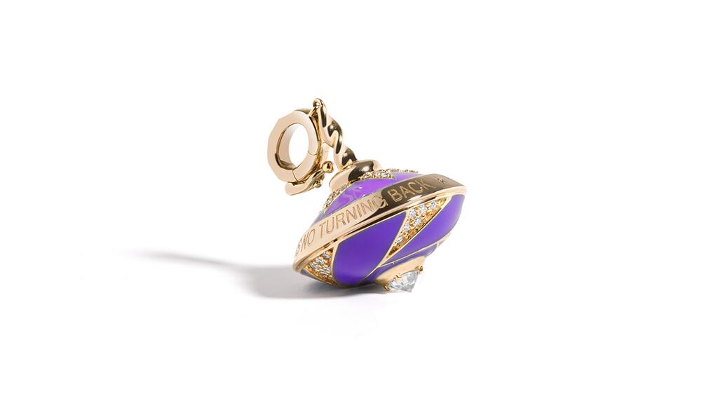 Mined + Found Retrospect spinning top pendant
