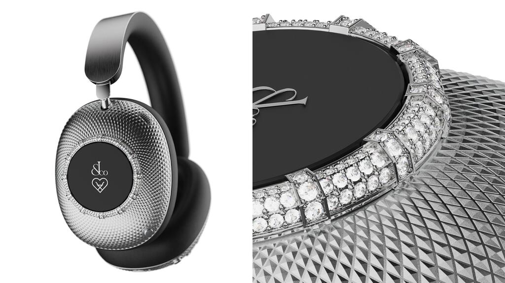 The Loewe x Jacob & Co. “Ice Diamond” headphones feature about 12 carats of diamonds (price upon request). Loewe x Jacob & Co. Ice Diamond headphones