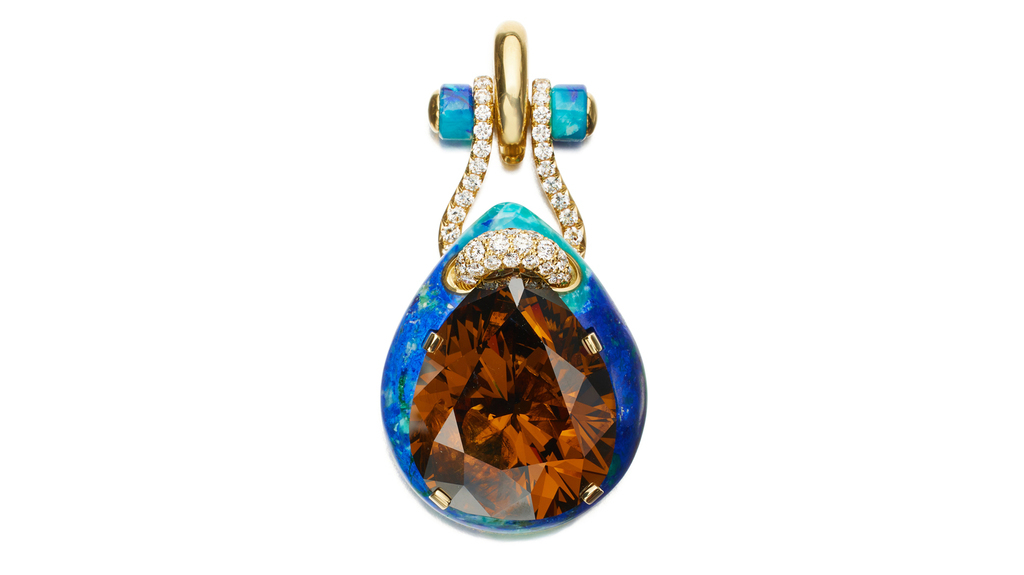 “The Earth Star,” a 111.59-carat fancy deep orange-brown diamond set in a necklace by David Webb, garnered $693,000 at auction, less than half its lowest pre-sale estimate.