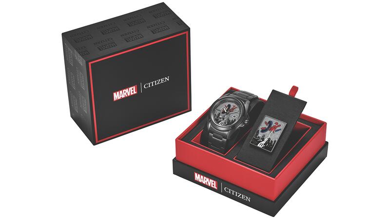 Citizen Spider-Man watch and pin