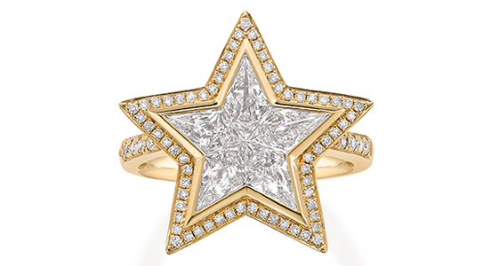 Robinson Pelham Vega Star ring set with diamonds in 18-karat yellow gold (£12,115)