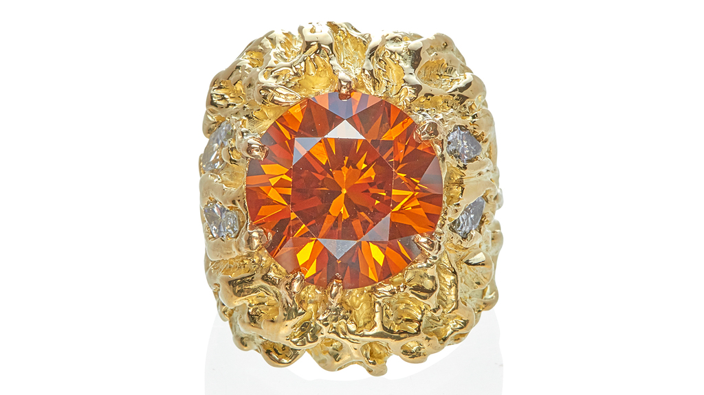 This fancy deep yellow-brown diamond ring once belonging to Sammy Davis Jr. sold for $40,313 at Bonhams L.A.