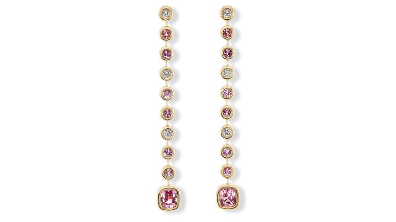 Brent Neale Pink Garnet Pillow Duster Drop Earrings