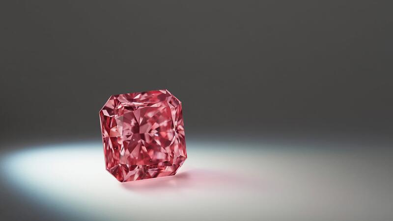 The Lumiere, a 2.03-carat fancy deep pink diamond that’s a square radiant cut
