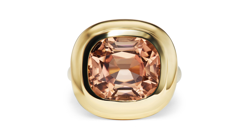 “Power Pinky” in 14-karat yellow gold with 4.56 carat “autumn” tourmaline ($3,900)