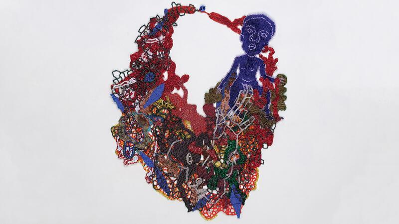 Joyce J. Scott War, What is it Good For, Absolutely Nothin’, Say it Again Neckpiece in Handwork: Handcrafted Objects that Made America Book