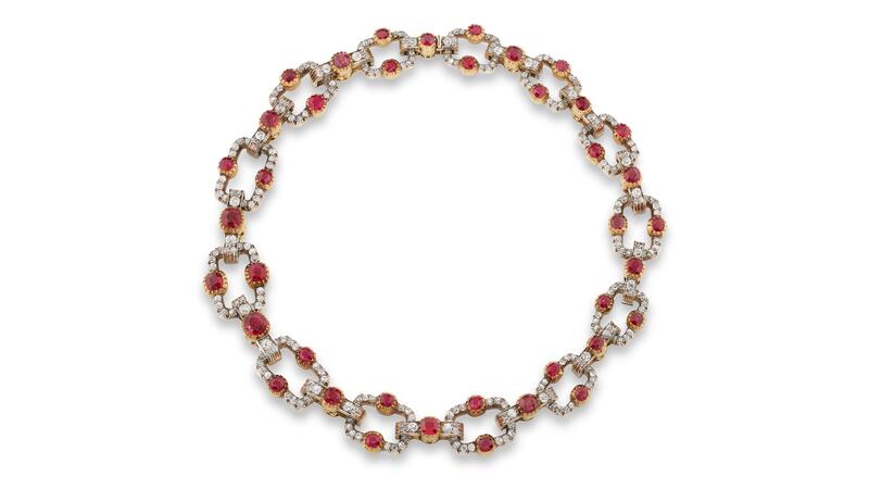 King George IV spinel and diamond necklace