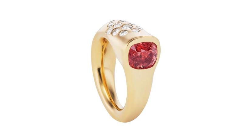 Uniform Object Battery Ring in 18-karat yellow gold with spinel and diamonds ($15,950)