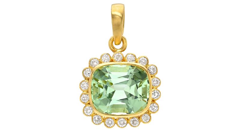 Camille Beinhorn Mint Tourmaline and Diamond Rani Pendant