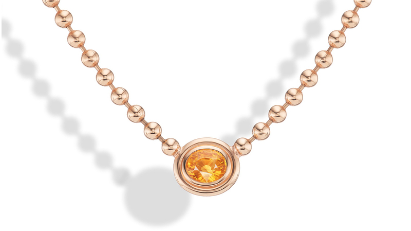 Gemella 18-karat rose gold necklace with Mandarin garnet ($6,960)