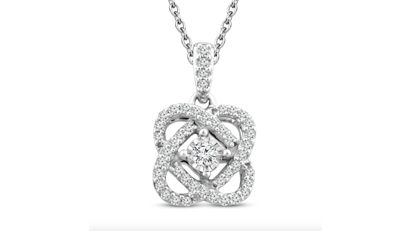 The Center of Me diamond necklace in sterling silver, 1/10 carats total ($199)