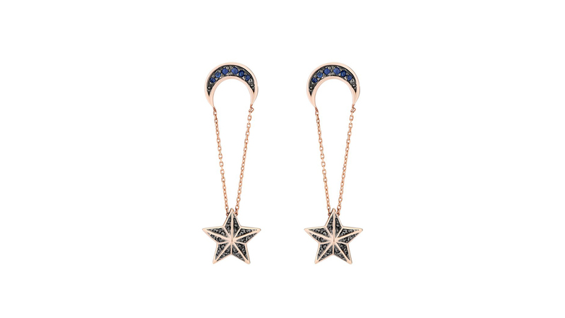<a href="https://www.samanthatea.com/products/nima-earrings-10k-blue-sapphires-black-diamonds?_pos=2&_sid=2ea394976&_ss=r" target="_blank">Samantha Tea</a> 10-karat rose gold, blue sapphires and black diamond earrings ($2,397)