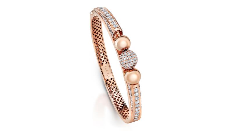 Tzuri 18-karat rose gold and diamond “Ethos” bracelet