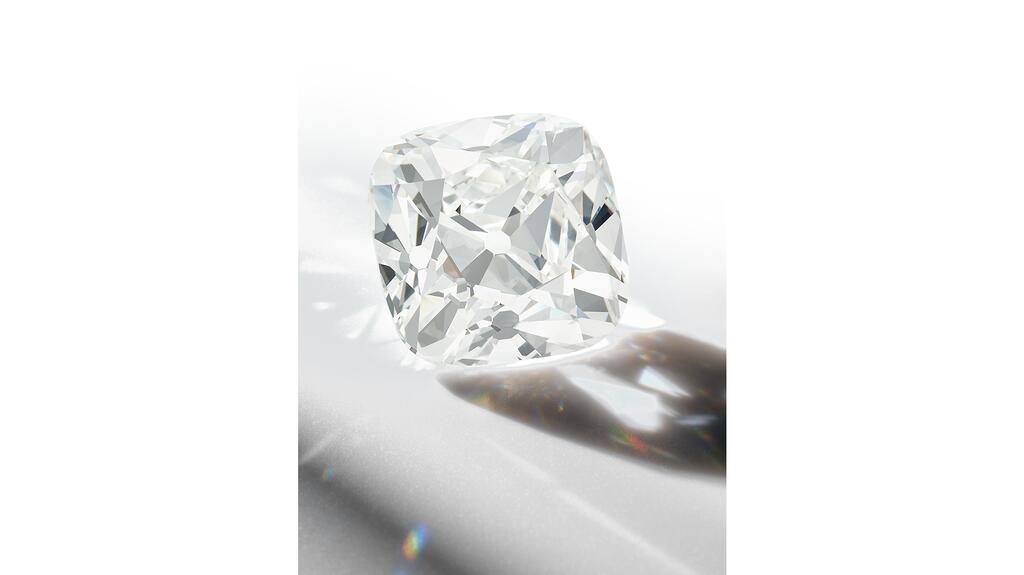 The top lot of Sotheby’s Geneva jewelry auction was this 37.61-carat round-cornered square brilliant-cut diamond. Sotheby’s diamond