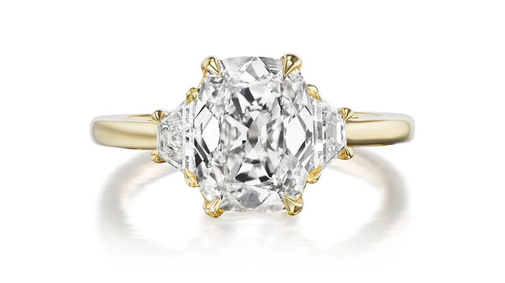 The “Grand Engagement Ring” by G.St Ceremony featuring a 2.03-carat old mine-cut diamond with M color, VS1 clarity Greenwich St old mine-cut engagement ring