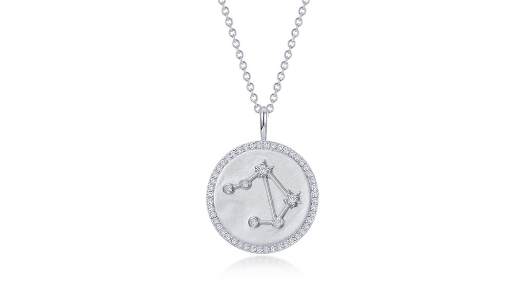 Lafonn “Constellation Necklace” in sterling silver bonded with platinum and 0.55 total carats of simulated diamonds