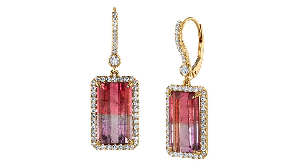 Nicole Mera bi-color tourmaline earrings