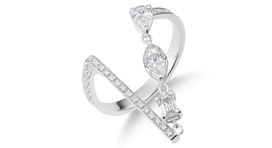 Caye Joaillier Dizzy Diamonds ring in 18-karat white gold ($2,800)