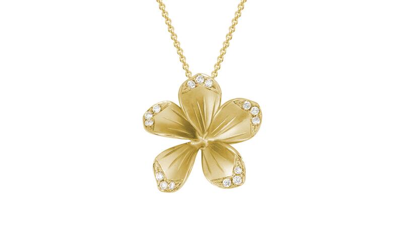 Artistry 14-karat yellow gold “Plumeria” necklace with diamonds