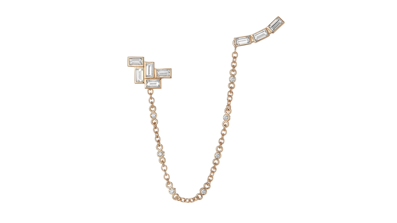 <a href="https://shahlakarimi.com/collections/earrings/products/mid-century-falling-water-ear-chain-long"> Shahla Karimi</a> 14-karat yellow gold and diamond “Mid-Century Falling Water” ear chain and studs ($6,205)