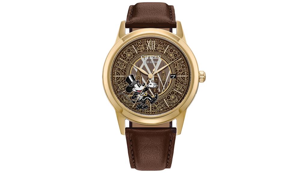 The Mickey Mouse Fanfare Watch features an Art Deco style that harkens back to the company’s founding in the 1920s.