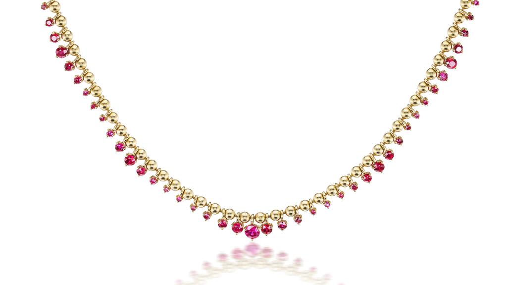Vice Versa for Have a Heart x Muse “Kin” necklace in14-karat yellow gold with rubies