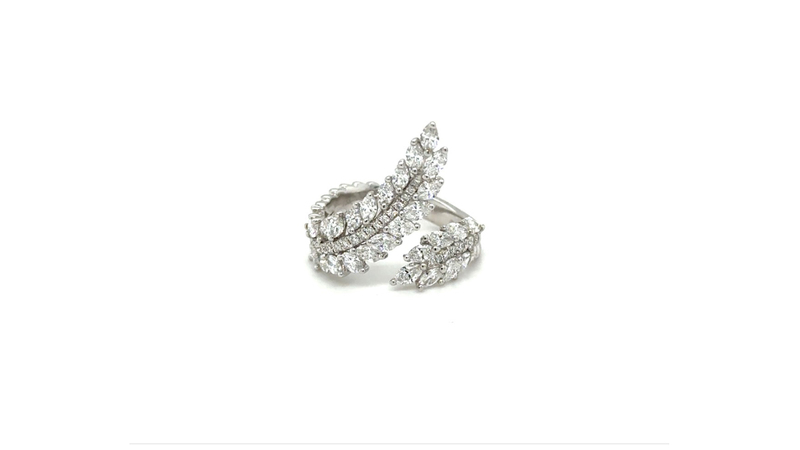 <a href="https://lisanik.com/" target="_blank">Lisa Nik </a> 18-karat white gold feathered ring with diamonds ($7,560)