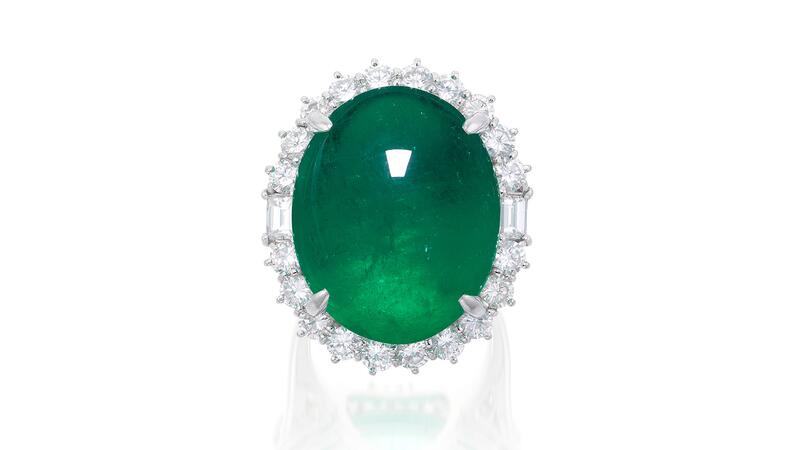 37 carat cabochon emerald ring