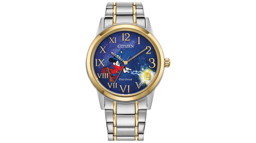 The Sorcerer’s Apprentice Mickey Watch ($350) celebrates his magical character in the 1940 film “Fantasia.”