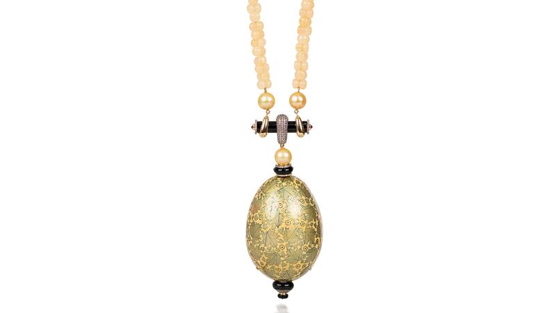 Silvia Furmanovich Kashmir Oval Papier Mache Necklace