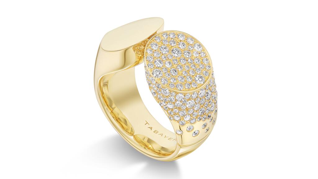 Tabayer 18-karat Fairmined yellow gold “Oera” ring with diamonds