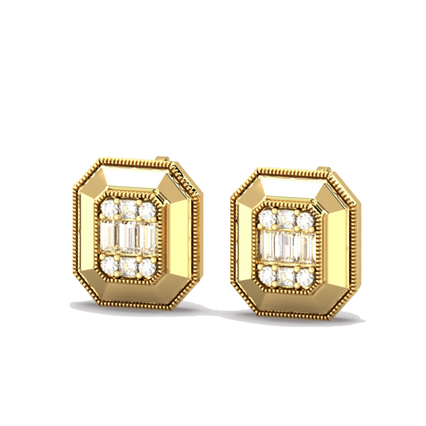 <a href="https://clartenewyork.com/collections/gatsby " target="_blank">Gatsby Emerald Cut Studs</a>: Our 14-Karat yellow gold Gatsby Emerald Cut Studs with a hand milgrain border and Emerald cut illusion diamond centers ($1,369)