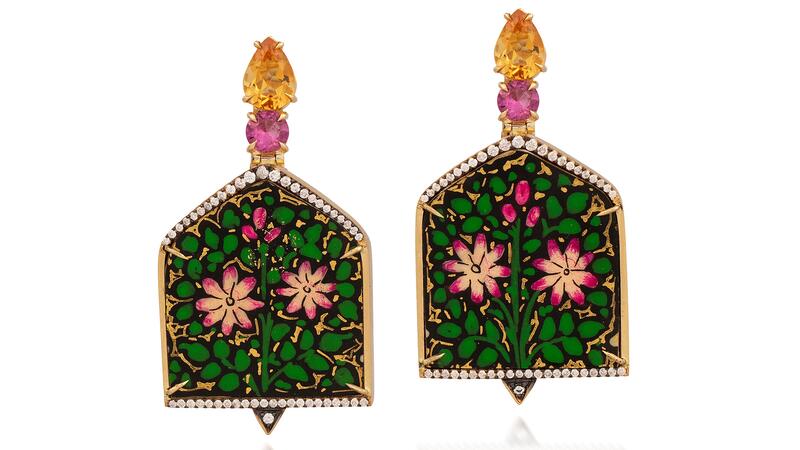 Silvia Furmanovich Kashmir Pink Flower Window Earrings